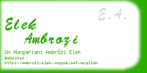 elek ambrozi business card